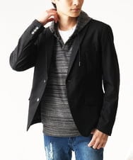 MKKDC40099 MK MICHEL KLEIN HOMME(MKミッシェルクランオム) スキッパーネックパーカー / メランジジャージ  ブラック