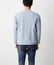 MKKDO01069 MK MICHEL KLEIN HOMME(MKミッシェルクランオム) ライトへリンボン / クルーネック ライトブルー(54)