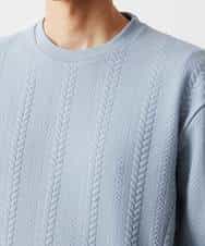 MKKDO01069 MK MICHEL KLEIN HOMME(MKミッシェルクランオム) ライトへリンボン / クルーネック ライトブルー(54)