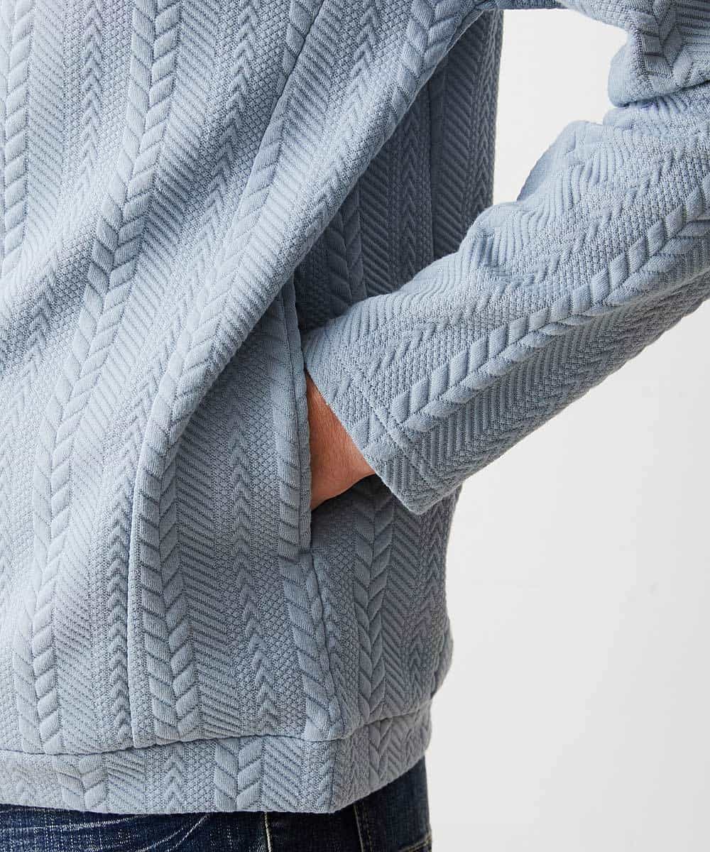 MKKDO01069 MK MICHEL KLEIN HOMME(MKミッシェルクランオム) ライトへリンボン / クルーネック ライトブルー(54)