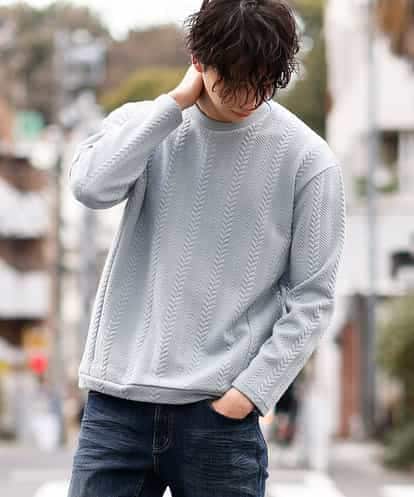 MKKDO01069 MK MICHEL KLEIN HOMME ライトへリンボン / クルーネック