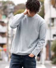 MKKDO01069 MK MICHEL KLEIN HOMME(MKミッシェルクランオム) ライトへリンボン / クルーネック ライトブルー(54)