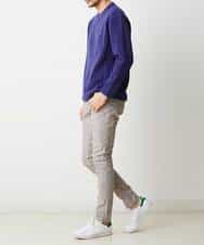 MKKDO01069 MK MICHEL KLEIN HOMME(MKミッシェルクランオム) ライトへリンボン / クルーネック ネイビー(57)