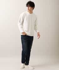 MKKDO01069 MK MICHEL KLEIN HOMME(MKミッシェルクランオム) ライトへリンボン / クルーネック ホワイト(90)
