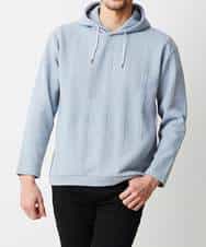 MKKDO02079 MK MICHEL KLEIN HOMME(MKミッシェルクランオム) ライトへリンボン / プルオーバーパーカー ライトブルー(54)