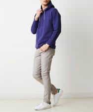 MKKDO02079 MK MICHEL KLEIN HOMME(MKミッシェルクランオム) ライトへリンボン / プルオーバーパーカー ネイビー(57)