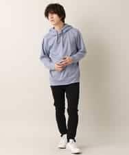 MKKDO13079 MK MICHEL KLEIN HOMME(MKミッシェルクランオム) 【ワンマイルセットアップ企画】パーカー / TRWフェイス ライトブルー(50)