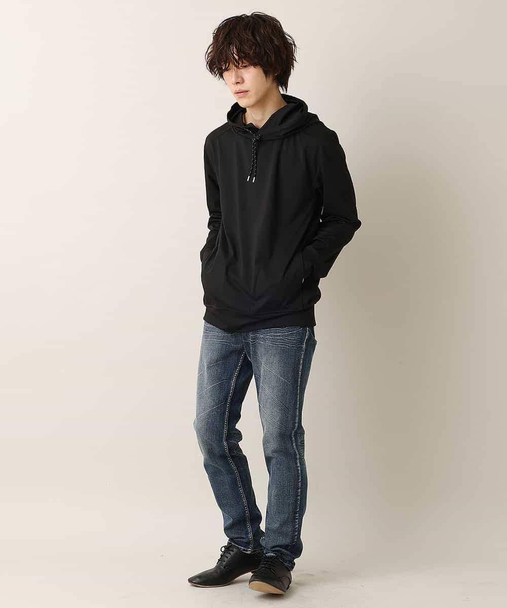 MKKDO13079 MK MICHEL KLEIN HOMME(MKミッシェルクランオム) 【ワンマイルセットアップ企画】パーカー / TRWフェイス ブラック(94)