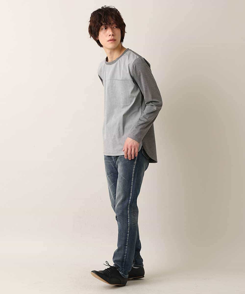 MKKDO16059 MK MICHEL KLEIN HOMME(MKミッシェルクランオム) 【ワンマイルセットアップ企画】カットソー / TRWフェイス グレー(92)