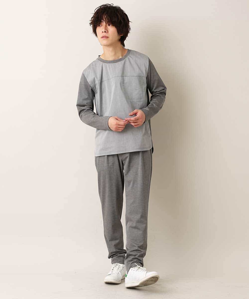 MKKDO16059 MK MICHEL KLEIN HOMME(MKミッシェルクランオム) 【ワンマイルセットアップ企画】カットソー / TRWフェイス グレー(92)