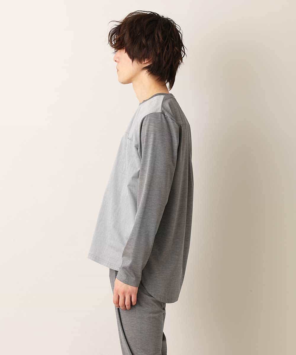 MKKDO16059 MK MICHEL KLEIN HOMME(MKミッシェルクランオム) 【ワンマイルセットアップ企画】カットソー / TRWフェイス グレー(92)