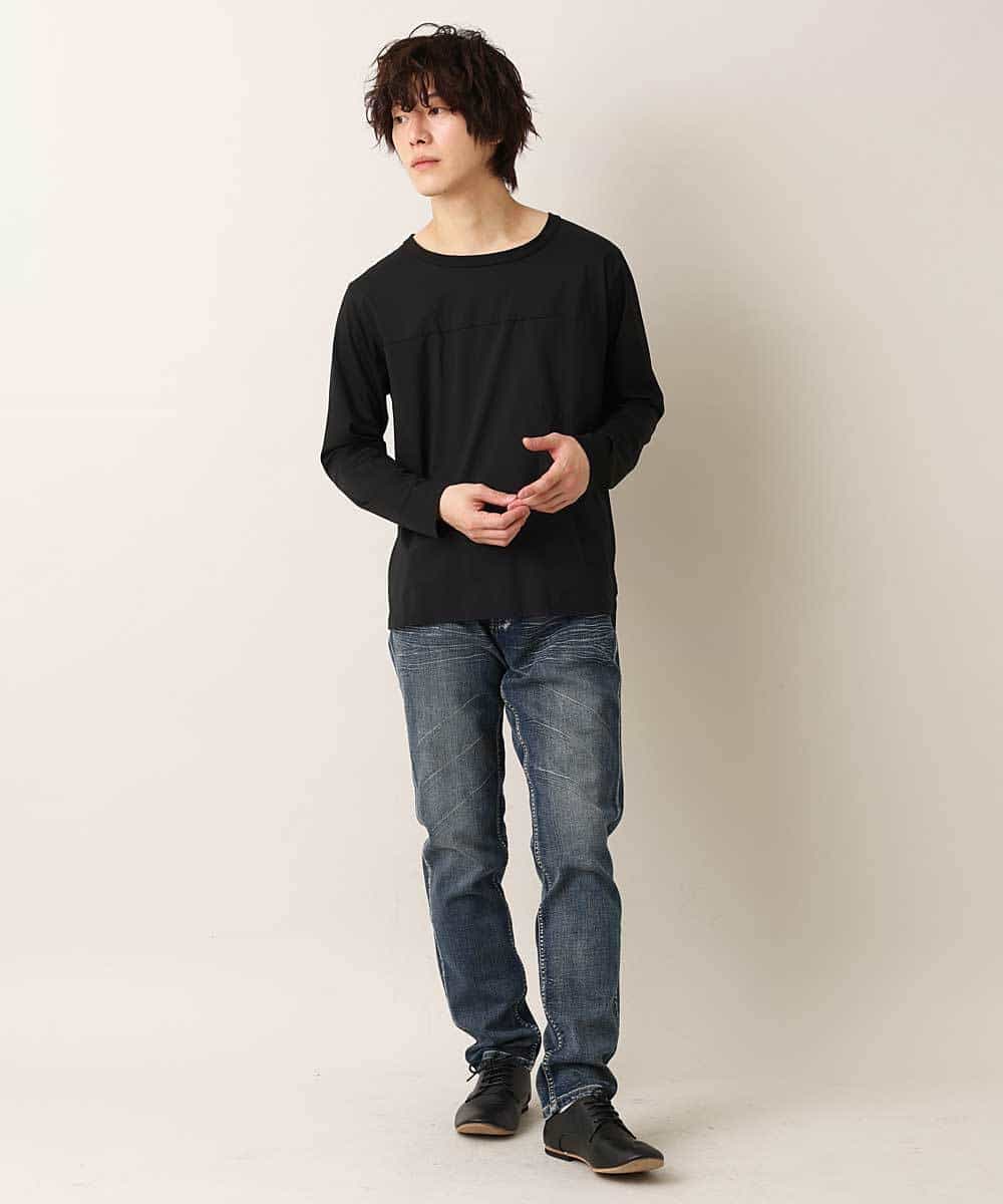 MKKDO16059 MK MICHEL KLEIN HOMME(MKミッシェルクランオム) 【ワンマイルセットアップ企画】カットソー / TRWフェイス ブラック(94)