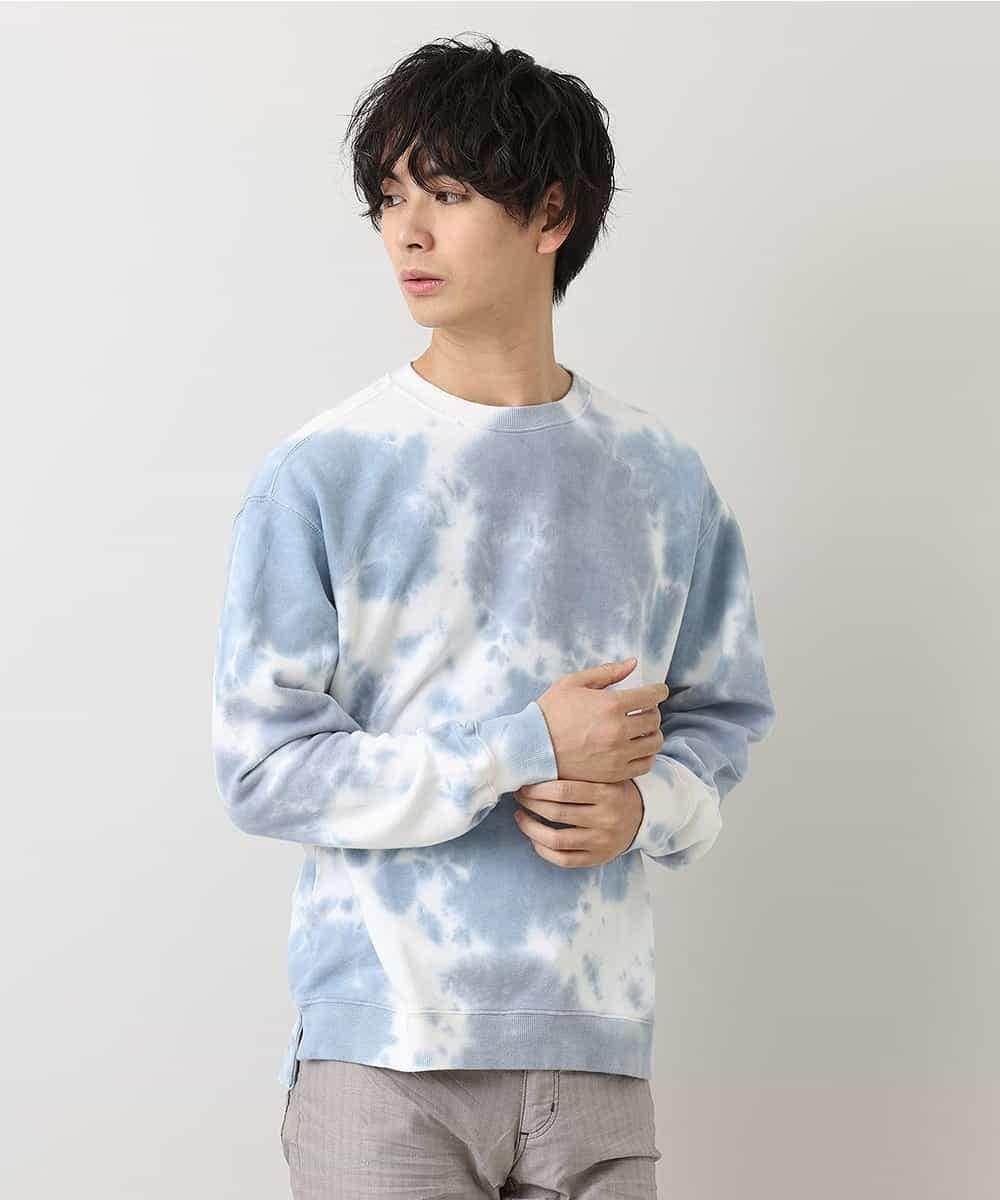 MKKDO17069 MK MICHEL KLEIN HOMME(MKミッシェルクランオム) タイダイクルーネック ライトブルー(50)