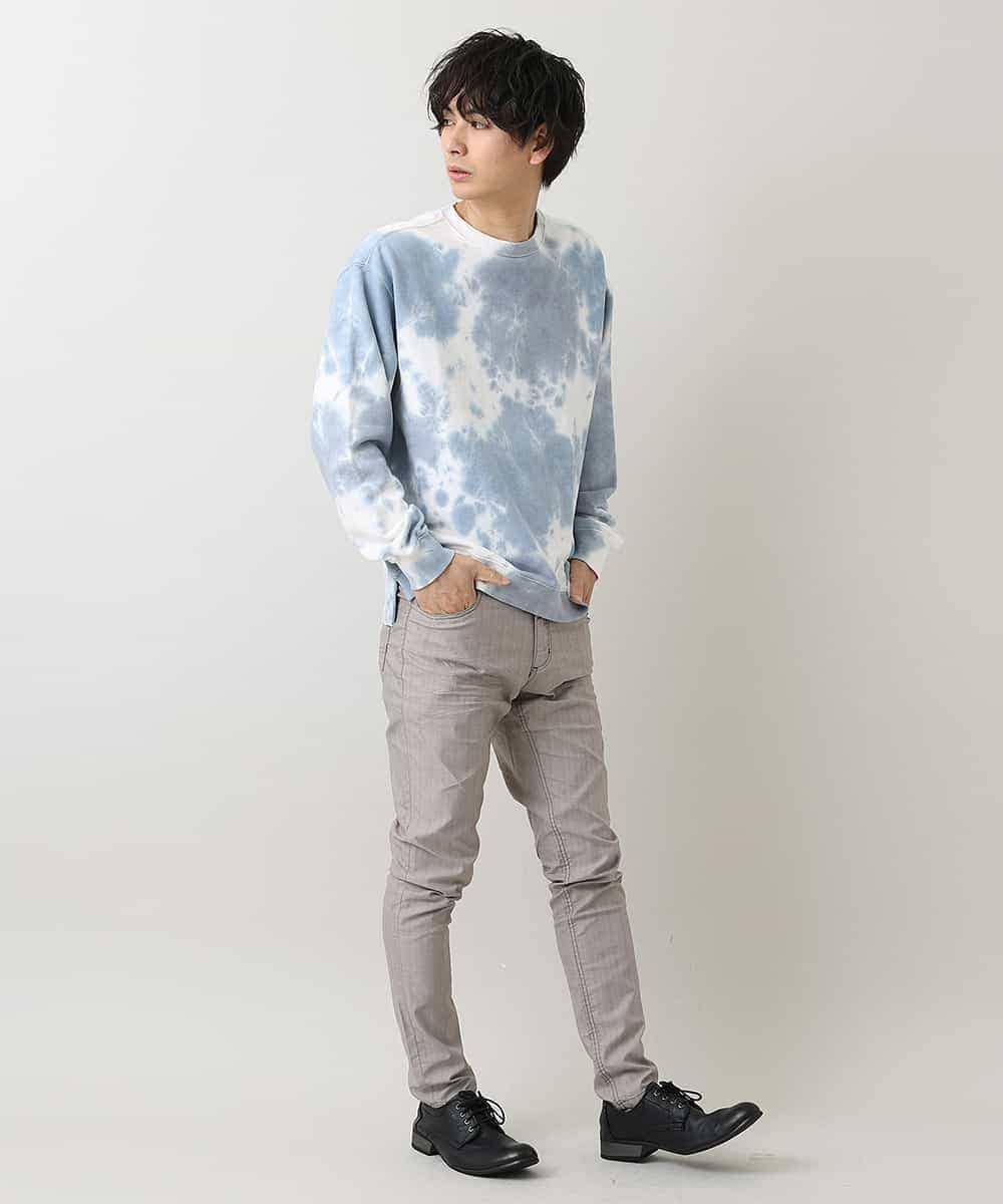 MKKDO17069 MK MICHEL KLEIN HOMME(MKミッシェルクランオム) タイダイクルーネック ライトブルー(50)