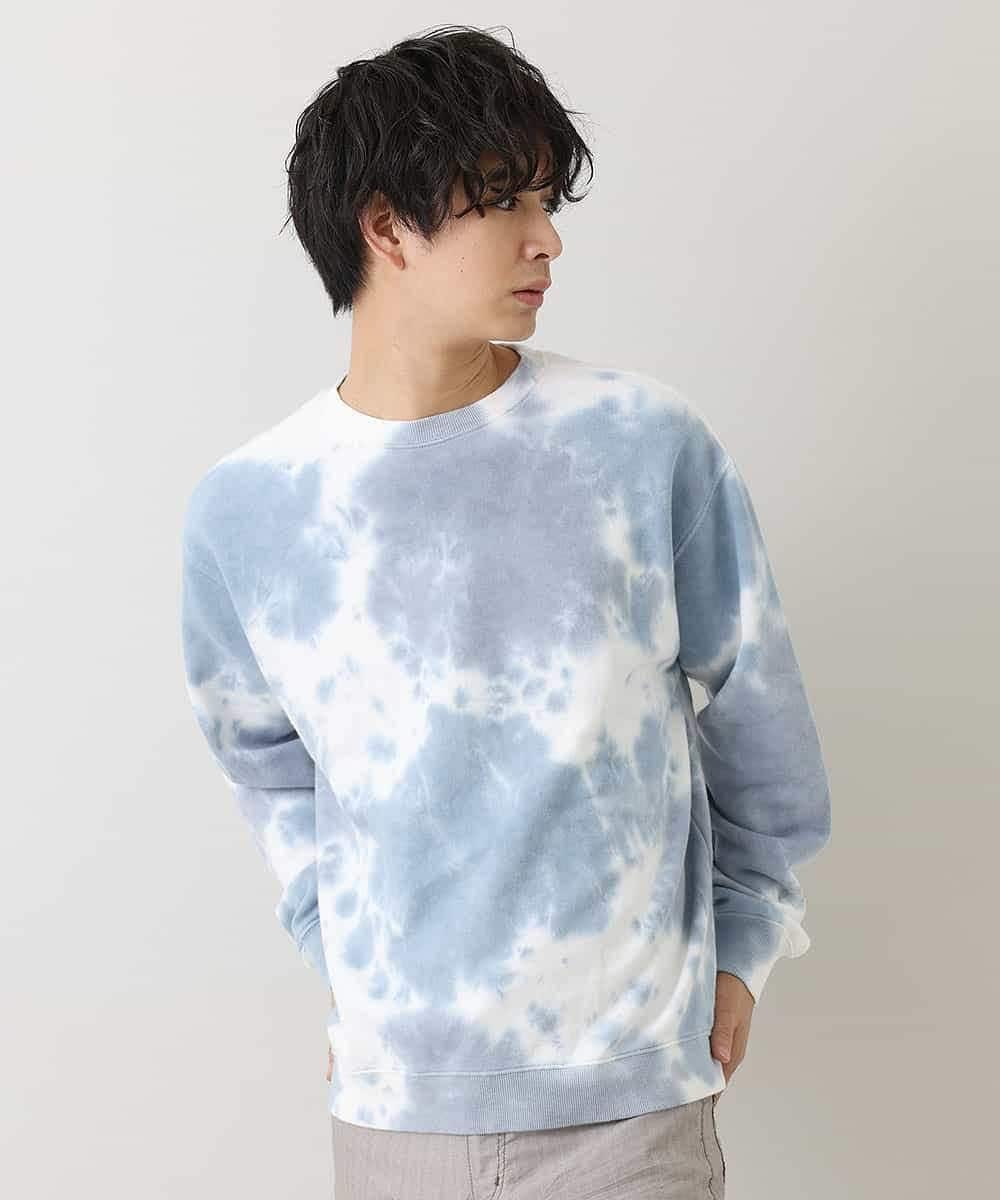 MKKDO17069 MK MICHEL KLEIN HOMME(MKミッシェルクランオム) タイダイクルーネック ライトブルー(50)