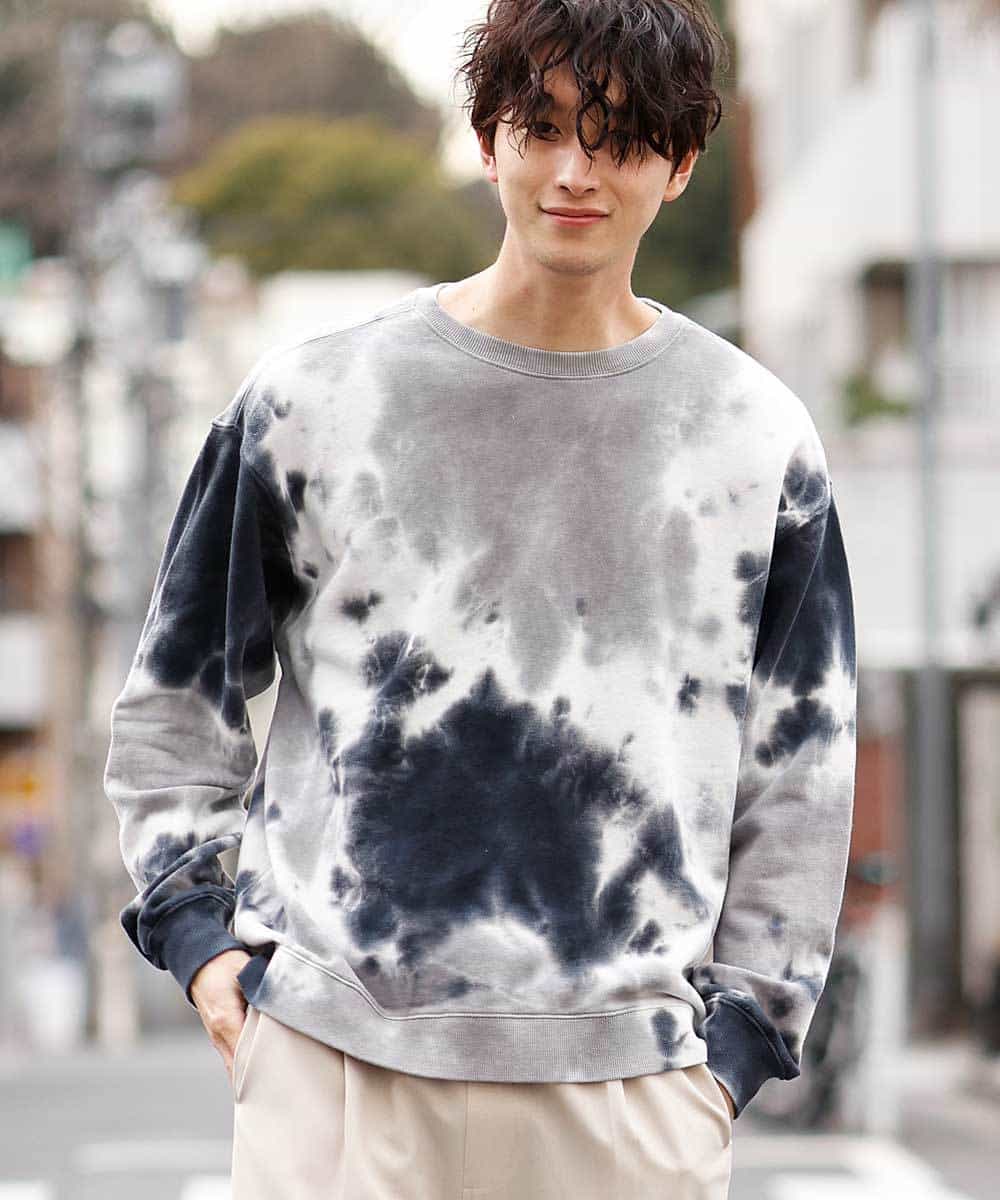 MKKDO17069 MK MICHEL KLEIN HOMME(MKミッシェルクランオム) タイダイクルーネック ブラック(94)