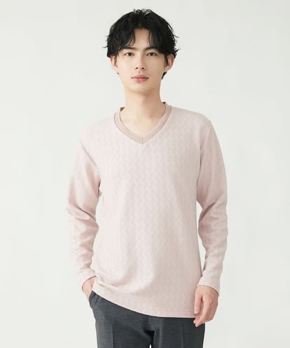 MKKDU01063 MK MICHEL KLEIN HOMME へリンボンカットソー