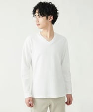 MKKDU01063 MK MICHEL KLEIN HOMME(MKミッシェルクランオム) へリンボンカットソー ホワイト(90)