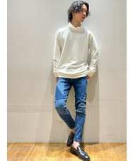 MKKDU07090 MK MICHEL KLEIN HOMME(MKミッシェルクランオム) ショールネックカットソー ホワイト(90)