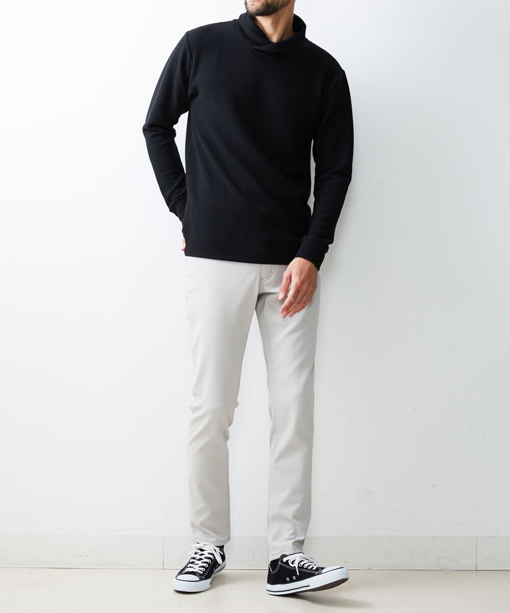 MKKDU07090 MK MICHEL KLEIN HOMME(MKミッシェルクランオム) ショールネックカットソー ブラック(94)