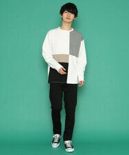 MKKDU80085 MK MICHEL KLEIN HOMME(MKミッシェルクランオム) ブロックカットソー ホワイト(90)