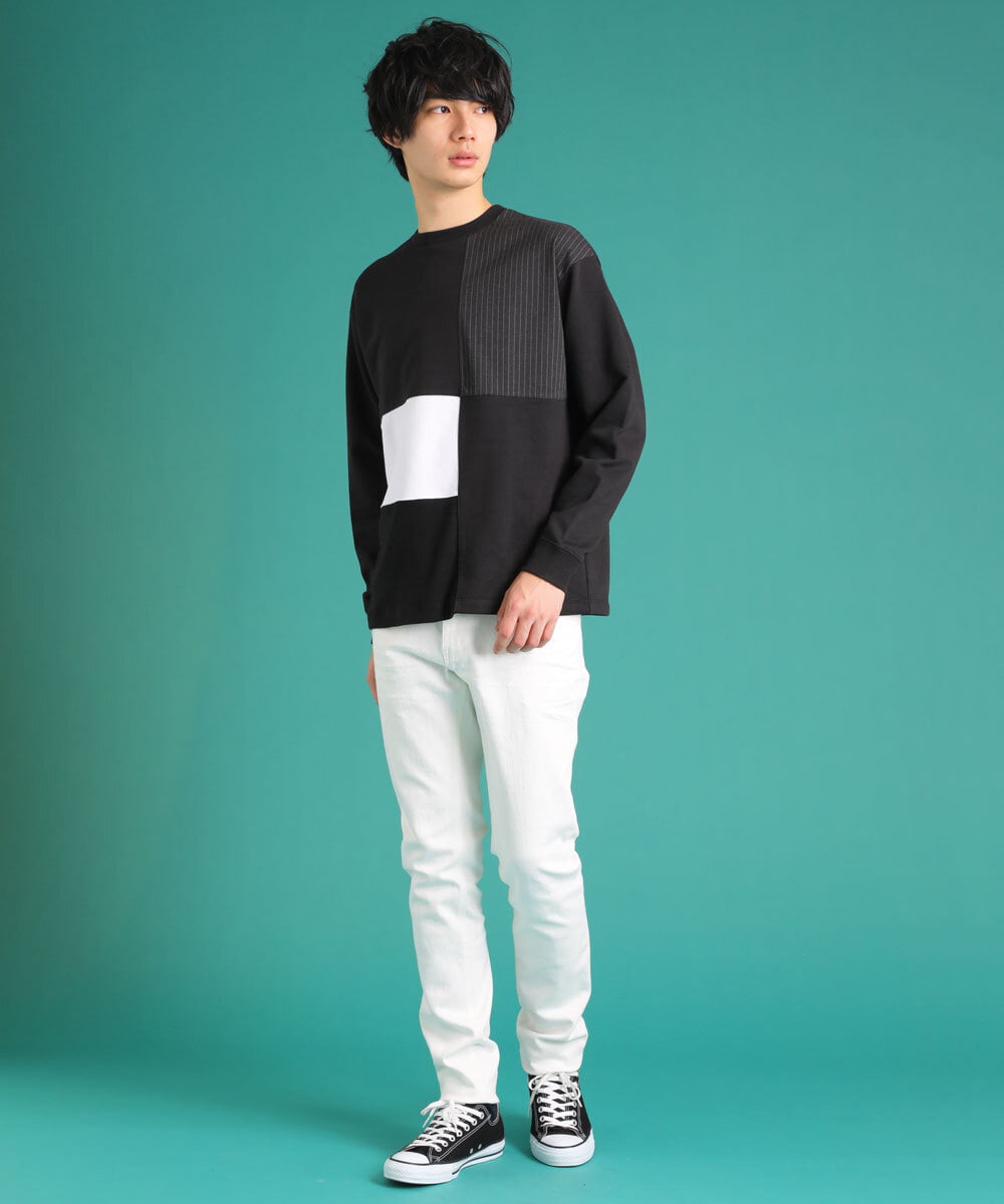 MKKDU80085 MK MICHEL KLEIN HOMME(MKミッシェルクランオム) ブロックカットソー ブラック(94)