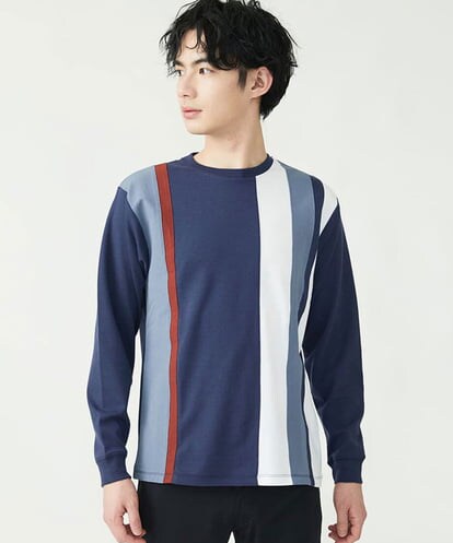 MKKDU81059 MK MICHEL KLEIN HOMME ストライプ柄カットソー