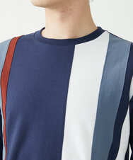 MKKDU81059 MK MICHEL KLEIN HOMME(MKミッシェルクランオム) ストライプ柄カットソー ネイビー(57)
