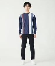 MKKDU81059 MK MICHEL KLEIN HOMME(MKミッシェルクランオム) ストライプ柄カットソー ネイビー(57)