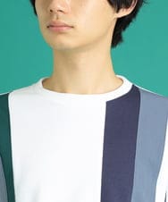 MKKDU81059 MK MICHEL KLEIN HOMME(MKミッシェルクランオム) ストライプ柄カットソー ホワイト(90)