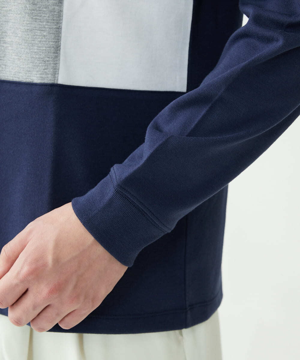 MKKDU82059 MK MICHEL KLEIN HOMME(MKミッシェルクランオム) ブロック柄カットソー ネイビー(57)