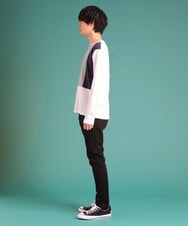 MKKDU82059 MK MICHEL KLEIN HOMME(MKミッシェルクランオム) ブロック柄カットソー ホワイト(90)