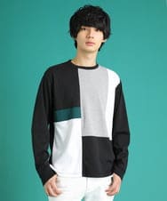 MKKDU82059 MK MICHEL KLEIN HOMME(MKミッシェルクランオム) ブロック柄カットソー ブラック(94)