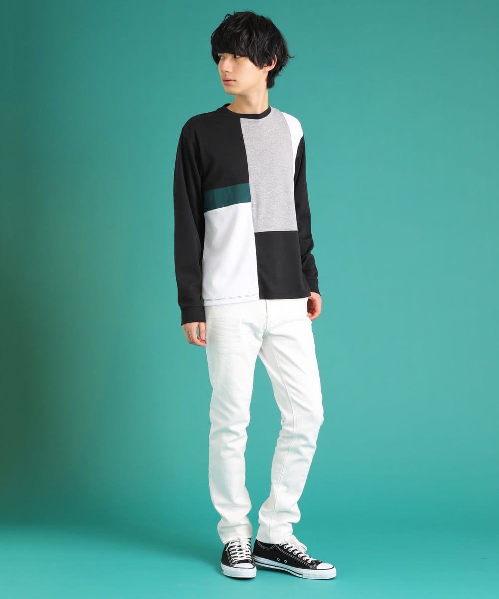 MKKDU82059 MK MICHEL KLEIN HOMME(MKミッシェルクランオム) ブロック柄カットソー ブラック(94)