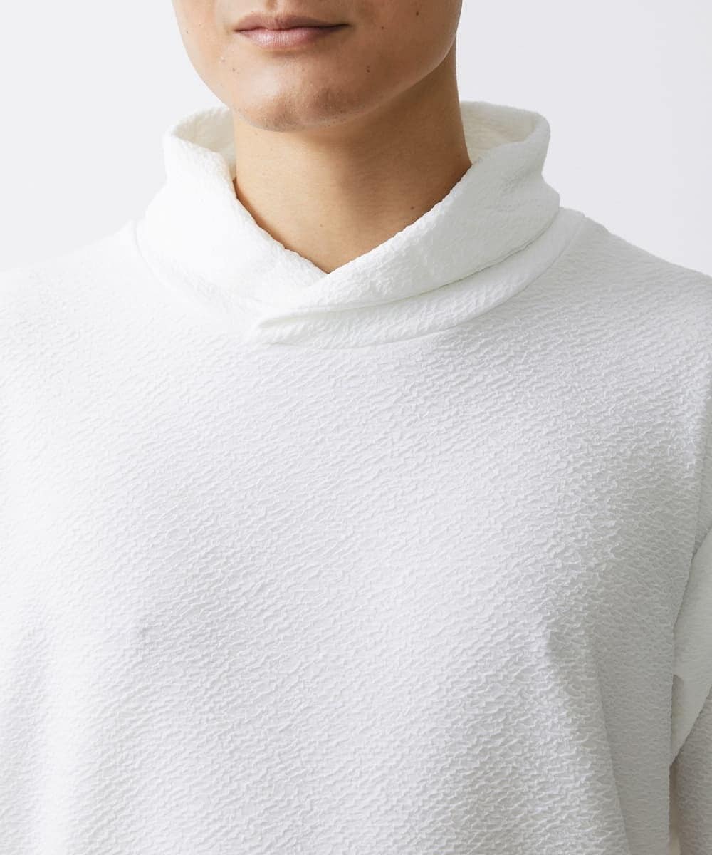 MKKDX02090 MK MICHEL KLEIN HOMME(MKミッシェルクランオム) ショールカラーネックカットソー ホワイト(90)