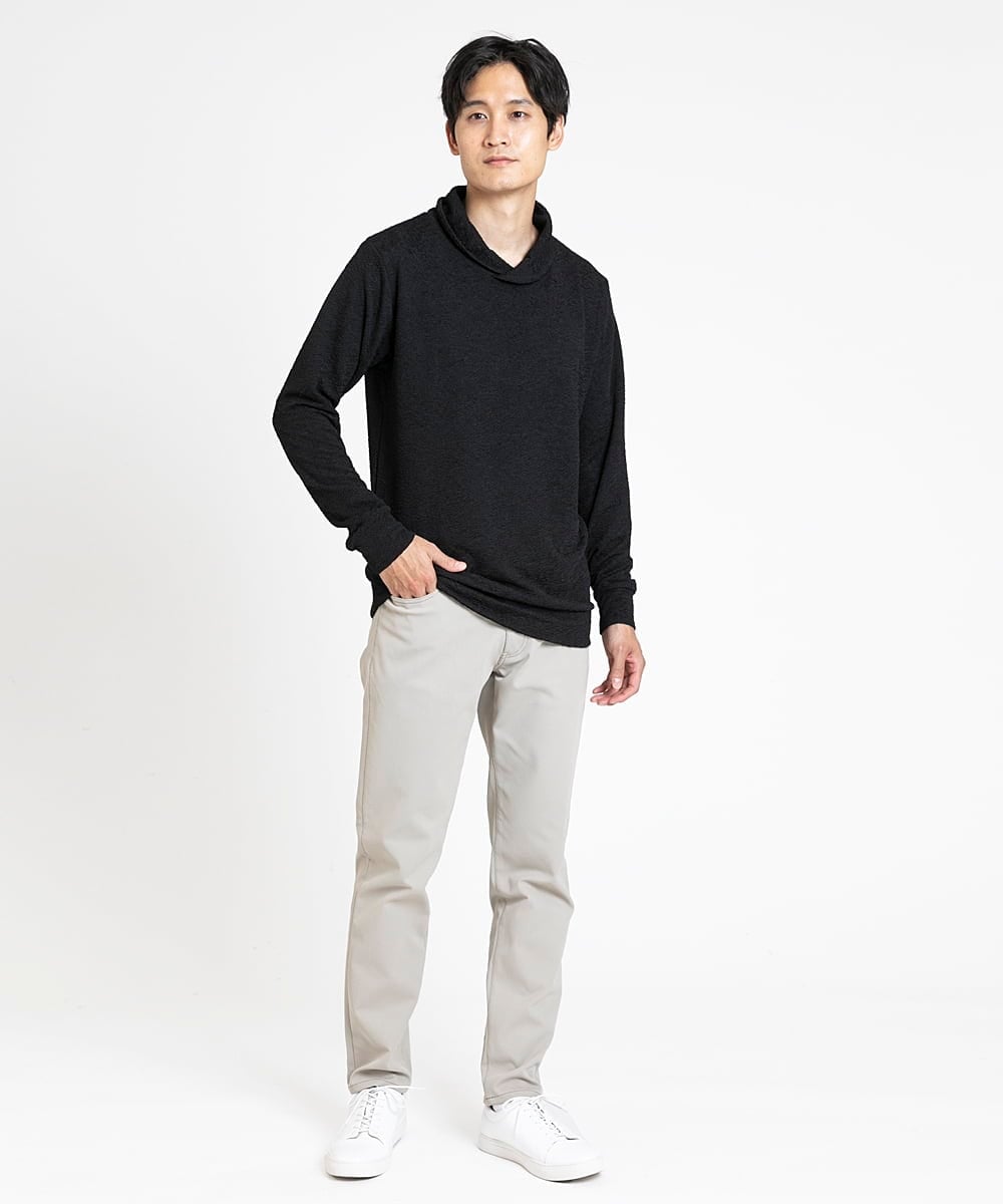 MKKDX02090 MK MICHEL KLEIN HOMME(MKミッシェルクランオム) ショールカラーネックカットソー ブラック(94)