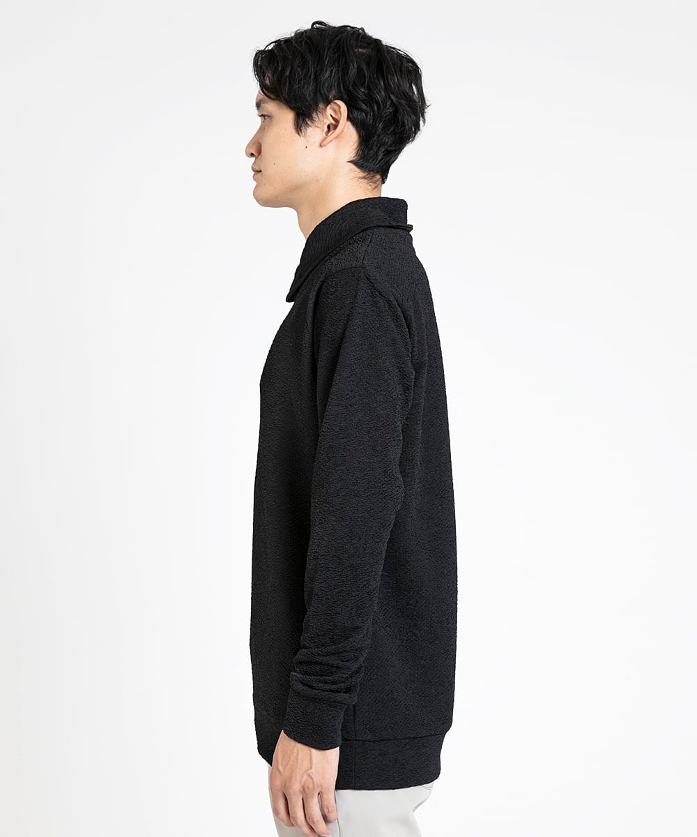 MKKDX02090 MK MICHEL KLEIN HOMME(MKミッシェルクランオム) ショールカラーネックカットソー ブラック(94)
