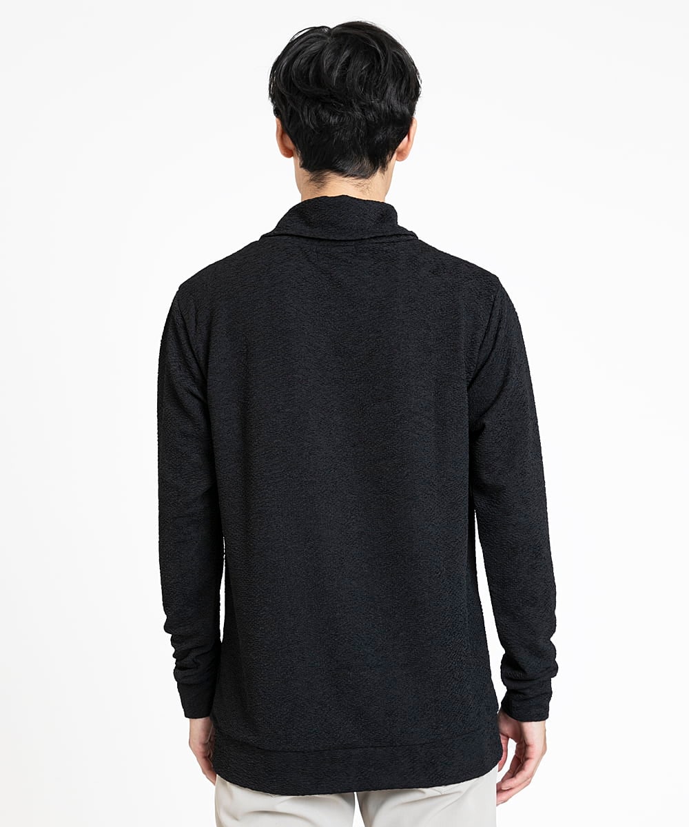 MKKDX02090 MK MICHEL KLEIN HOMME(MKミッシェルクランオム) ショールカラーネックカットソー ブラック(94)