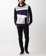 MKKDX03099 MK MICHEL KLEIN HOMME(MKミッシェルクランオム) ブロッキングパーカー ネイビー(57)