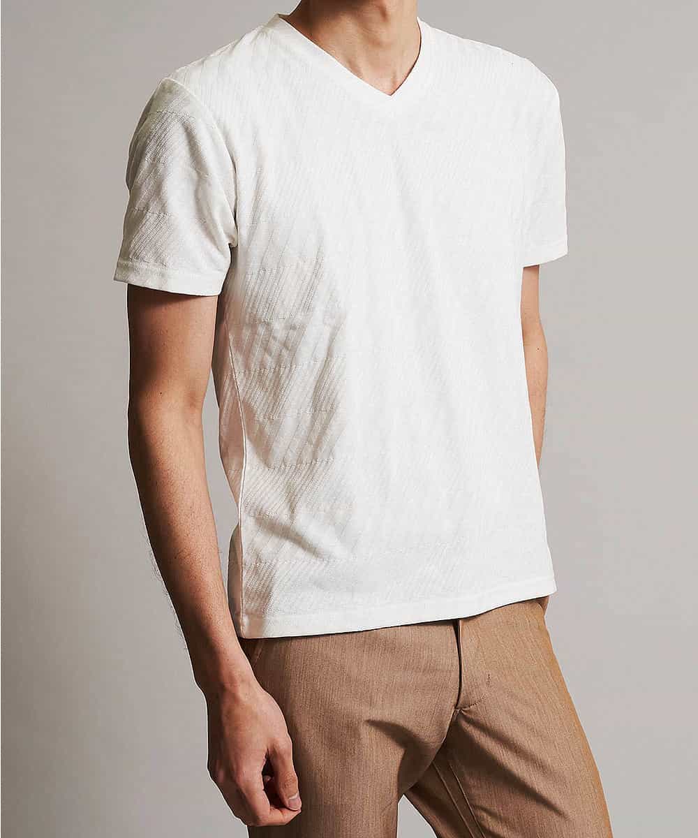 MKKFJ79045 MK MICHEL KLEIN HOMME(MKミッシェルクランオム) カットソー／シャドーバイヤス ホワイト