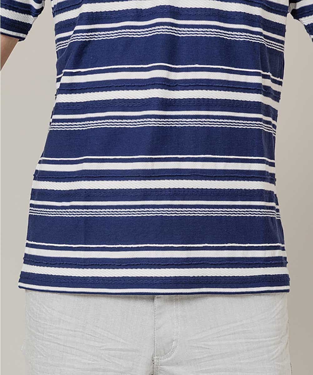 MKKFJ80059 MK MICHEL KLEIN HOMME(MKミッシェルクランオム) カットソー／タックルランダムBD ネイビー