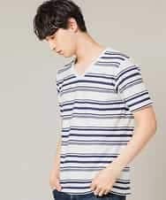 MKKFJ80059 MK MICHEL KLEIN HOMME(MKミッシェルクランオム) カットソー／タックルランダムBD ホワイト