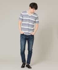 MKKFJ80059 MK MICHEL KLEIN HOMME(MKミッシェルクランオム) カットソー／タックルランダムBD ホワイト
