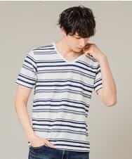 MKKFJ80059 MK MICHEL KLEIN HOMME(MKミッシェルクランオム) カットソー／タックルランダムBD ホワイト