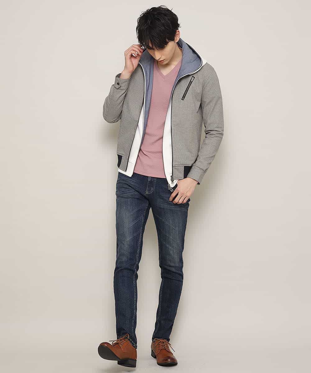 MKKFJ81059 MK MICHEL KLEIN HOMME(MKミッシェルクランオム) カットソー／フクレへリンボン ピンク