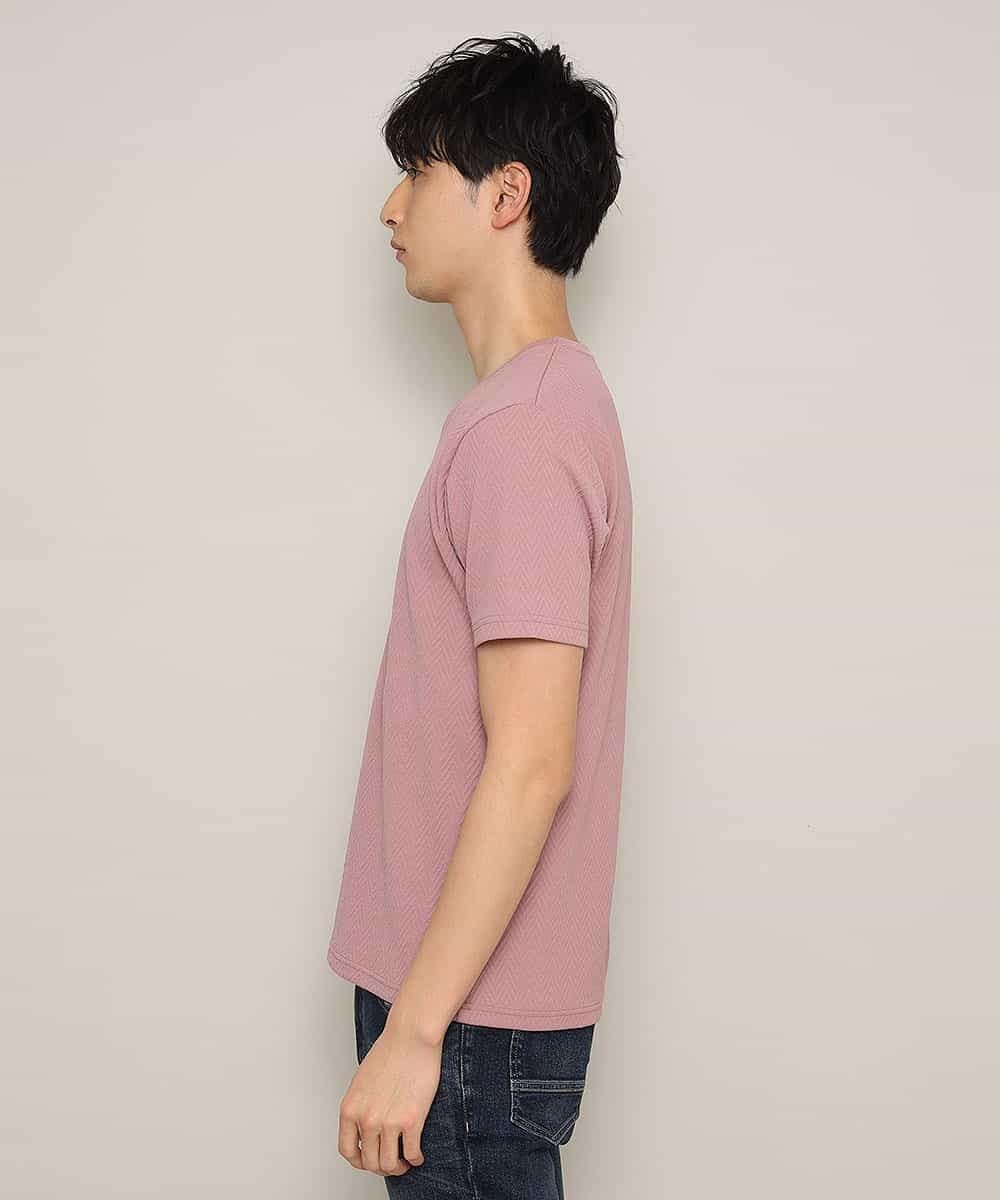 MKKFJ81059 MK MICHEL KLEIN HOMME(MKミッシェルクランオム) カットソー／フクレへリンボン ピンク