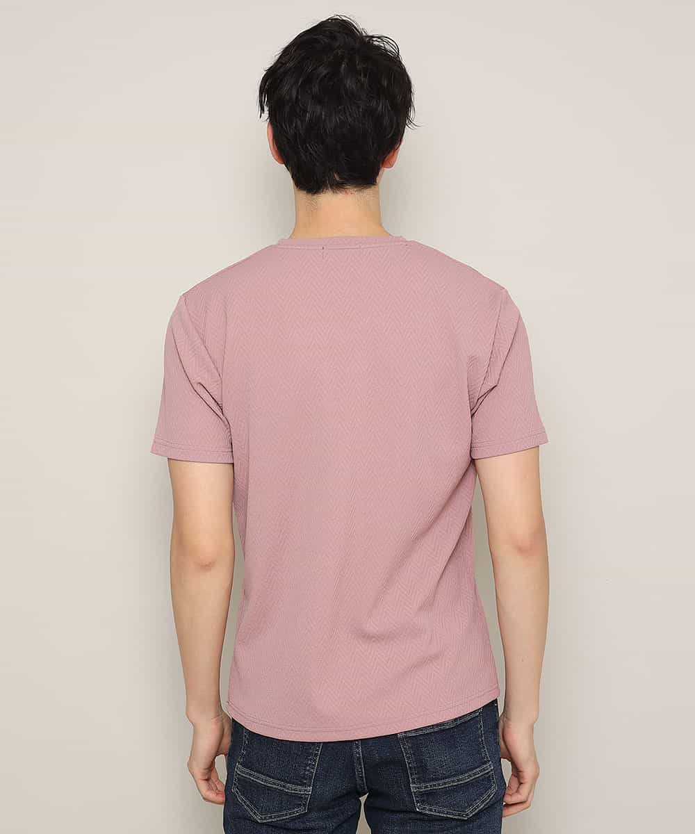MKKFJ81059 MK MICHEL KLEIN HOMME(MKミッシェルクランオム) カットソー／フクレへリンボン ピンク