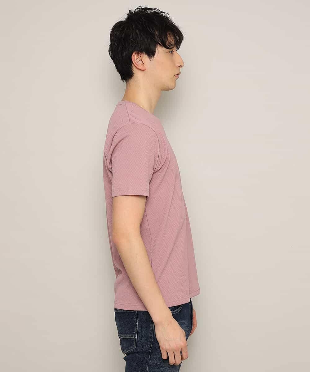 MKKFJ81059 MK MICHEL KLEIN HOMME(MKミッシェルクランオム) カットソー／フクレへリンボン ピンク