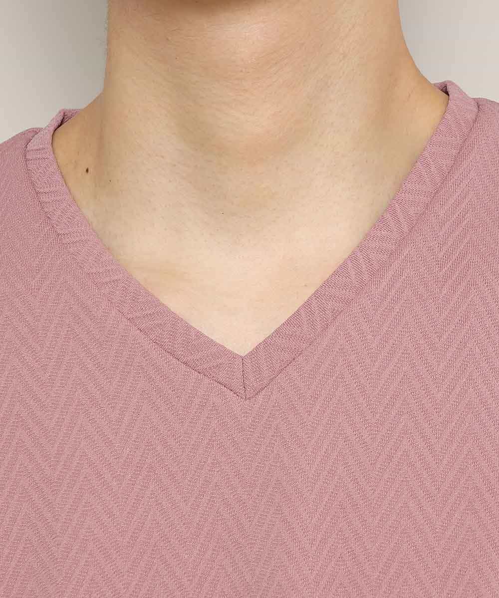 MKKFJ81059 MK MICHEL KLEIN HOMME(MKミッシェルクランオム) カットソー／フクレへリンボン ピンク
