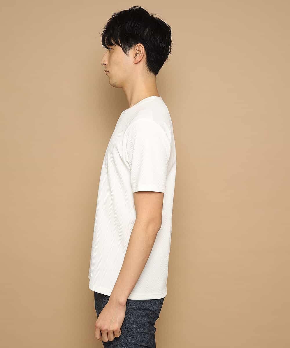 MKKFJ81059 MK MICHEL KLEIN HOMME(MKミッシェルクランオム) カットソー／フクレへリンボン ホワイト